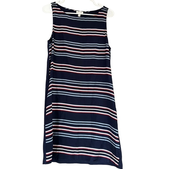 Soft Joie Silk Linen Striped Pocket Sleeveless Dress Small Coastal Grandma - Picture 1 of 7